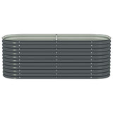 Garden Raised Bed 240x80x81 cm Galvanised Steel Grey