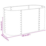 Garden Raised Bed 160x80x81 cm Galvanised Steel Grey