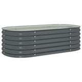 Garden Raised Bed 160x80x44 cm Galvanised Steel Grey