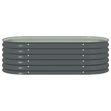 Garden Raised Bed 160x80x44 cm Galvanised Steel Grey