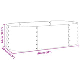 Garden Raised Bed 160x80x44 cm Galvanised Steel Grey
