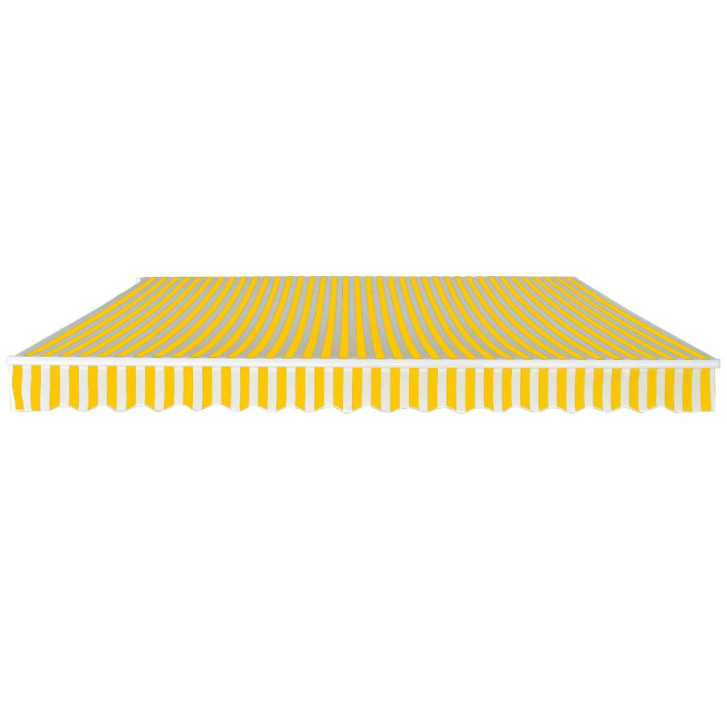 Folding Awning Manual Operated 400 cm Yellow/White