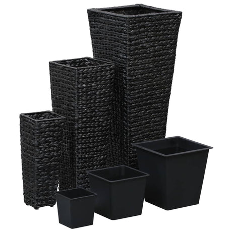 Raised Beds 3 pcs Water Hyacinth Black