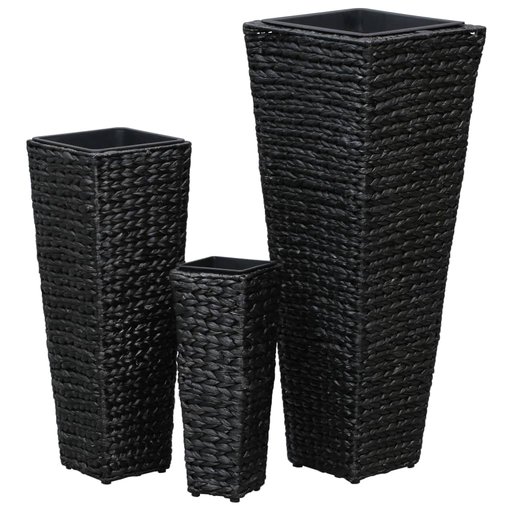 Raised Beds 3 pcs Water Hyacinth Black