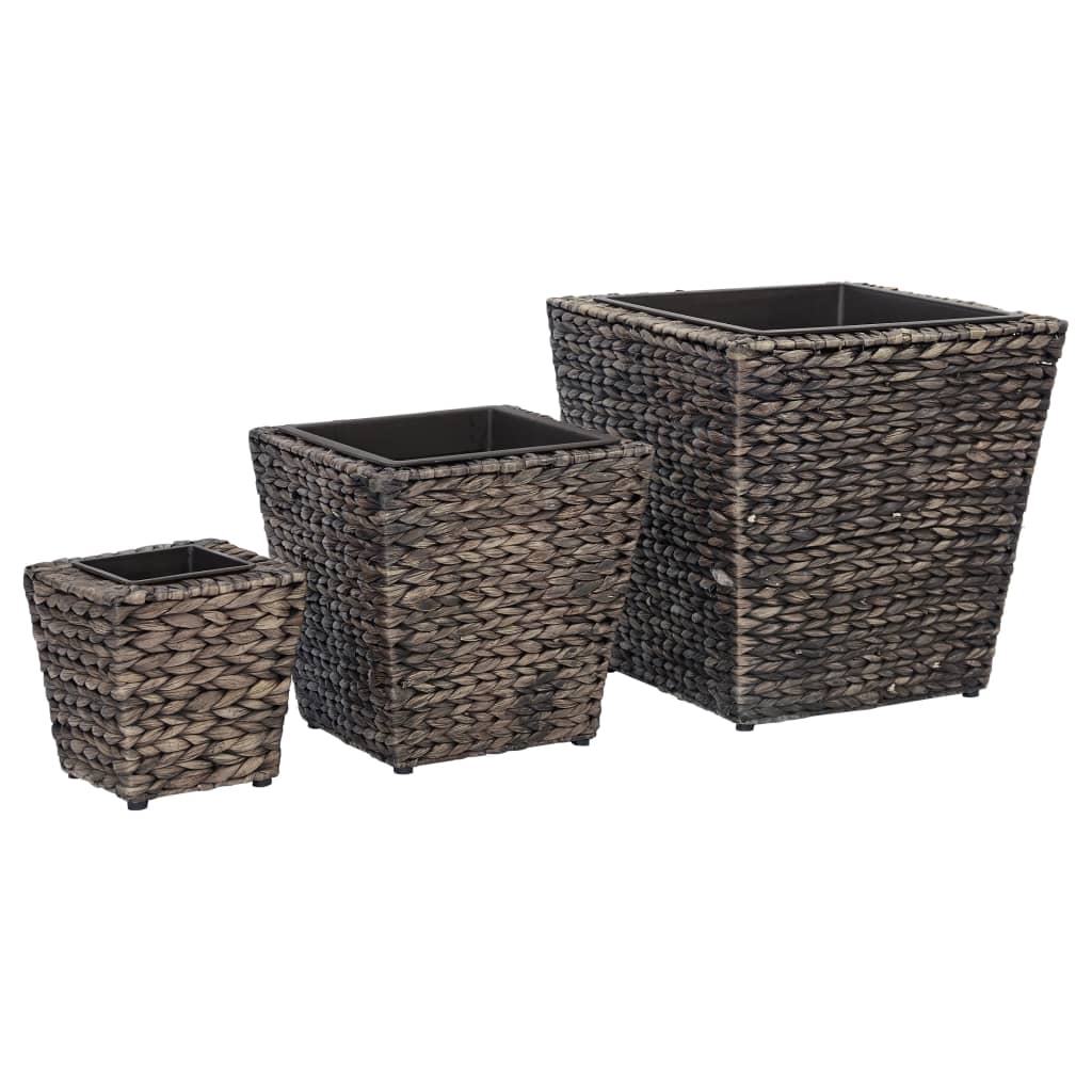 Raised Beds 3 pcs Water Hyacinth Brown