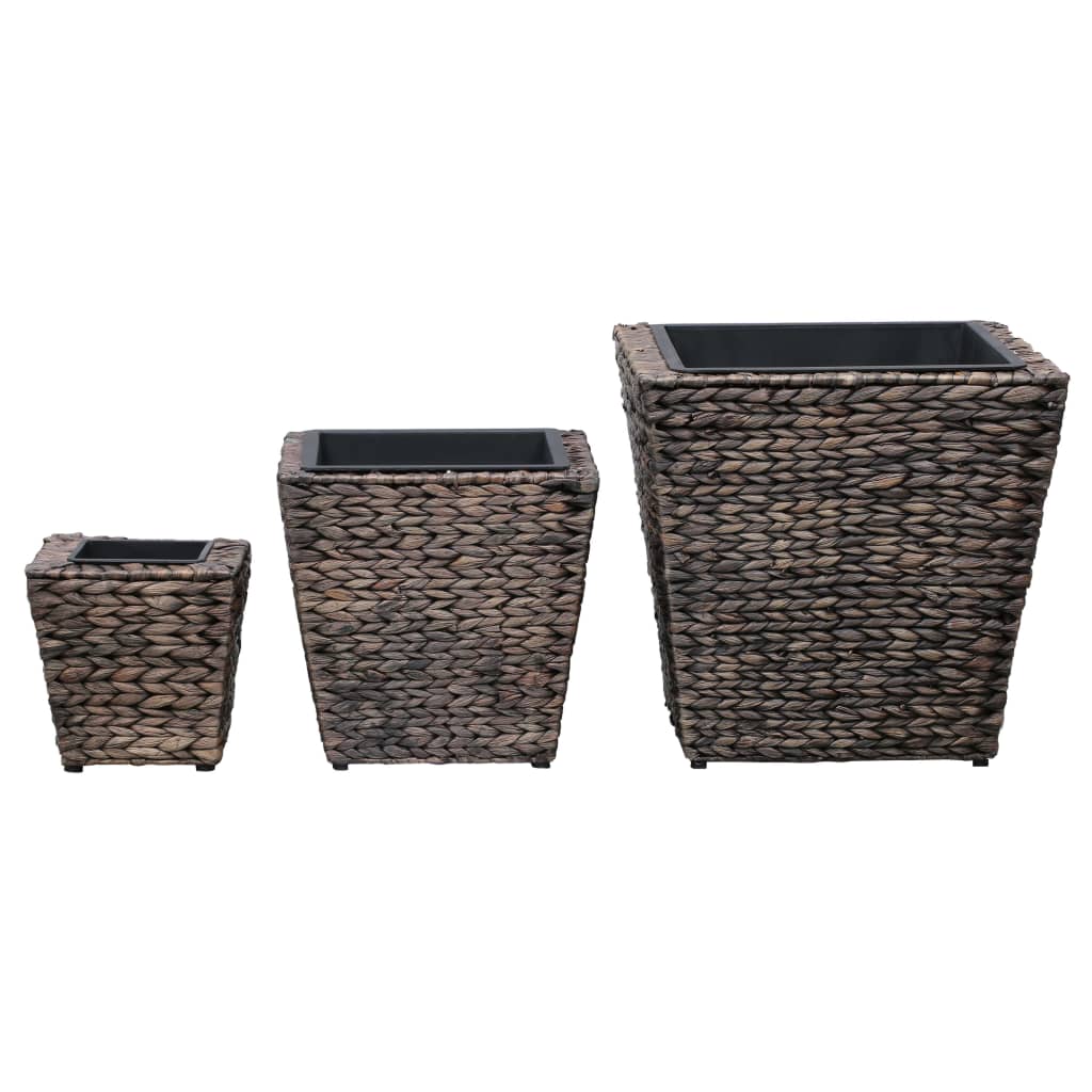 Raised Beds 3 pcs Water Hyacinth Brown