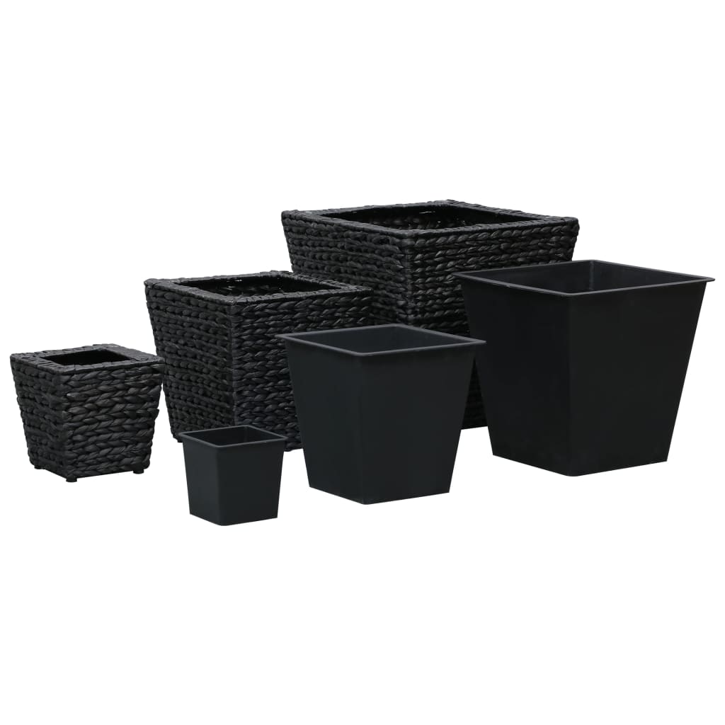 Raised Beds 3 pcs Water Hyacinth Black