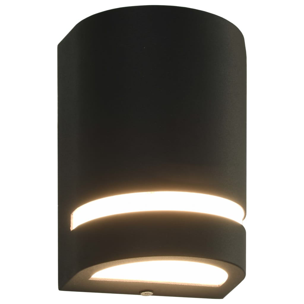 Outdoor Wall Lights 2 pcs 35 W Black Half-round