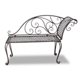 Garden Chaise Lounge 128 cm Steel Antique Brown