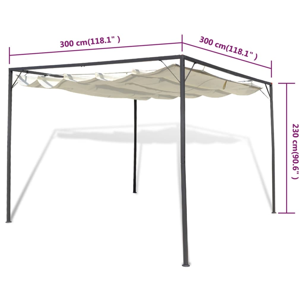 Garden Gazebo with Retractable Roof Canopy