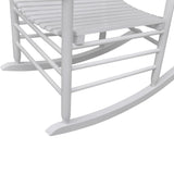 Rocking Chair with Curved Seat White Wood