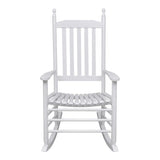 Rocking Chair with Curved Seat White Wood