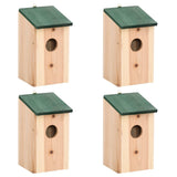 Bird Houses 4 pcs Wood 12x12x22 cm