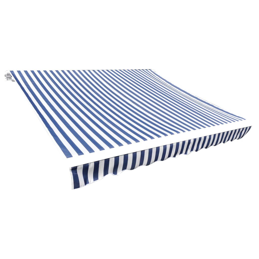 Awning Top Sunshade Canvas Blue & White 3 x 2.5 m (Frame Not Included)