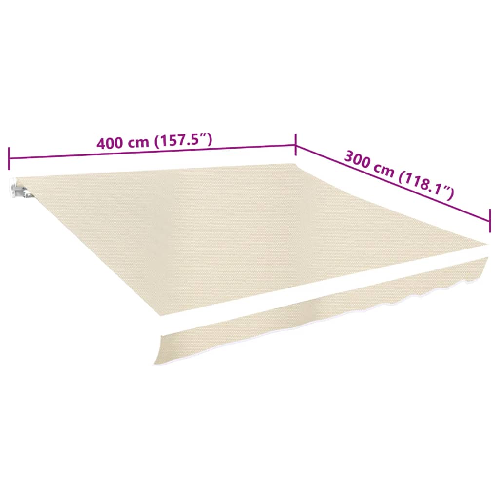 Awning Top Sunshade Canvas Cream 4 x 3 m