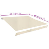 Awning Top Sunshade Canvas Cream 4 x 3 m