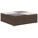 6 Piece Garden Lounge Set with Cushions Poly Rattan Brown