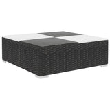 6 Piece Garden Lounge Set with Cushions Poly Rattan Black