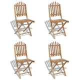 5 Piece Folding Outdoor Dining Set Bamboo