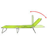 Folding Sun Lounger Powder-coated Steel Apple Green