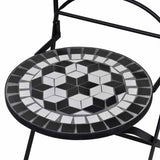 Folding Bistro Chairs 2 pcs Ceramic Black and White