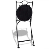 Folding Bistro Chairs 2 pcs Ceramic Black and White