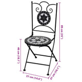 Folding Bistro Chairs 2 pcs Ceramic Black and White