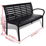 Garden Bench 125 cm Steel and WPC Black