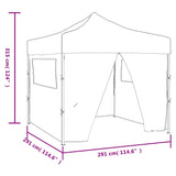 Foldable Tent 3x3 m with 4 Walls Cream