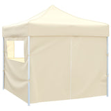 Foldable Tent 3x3 m with 4 Walls Cream