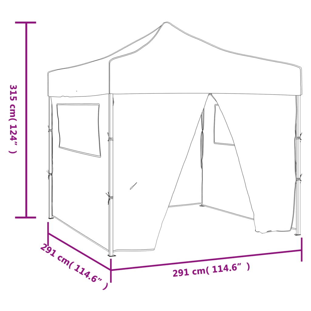 Foldable Tent 3x3 m with 4 Walls Blue