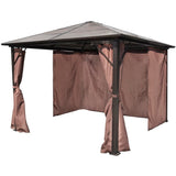 Gazebo with Curtain Brown Aluminium 300 x 300 cm