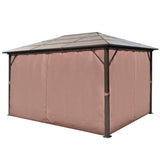 Gazebo with Curtain Brown Aluminium 400 x 300 cm