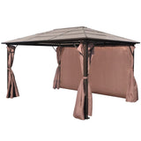 Gazebo with Curtain Brown Aluminium 400 x 300 cm