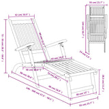 Outdoor Deck Chair with Footrest Solid Acacia Wood