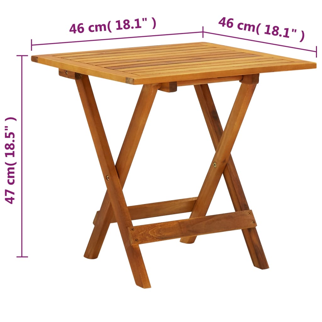 Bistro Table 46x46x47 cm Solid Acacia Wood