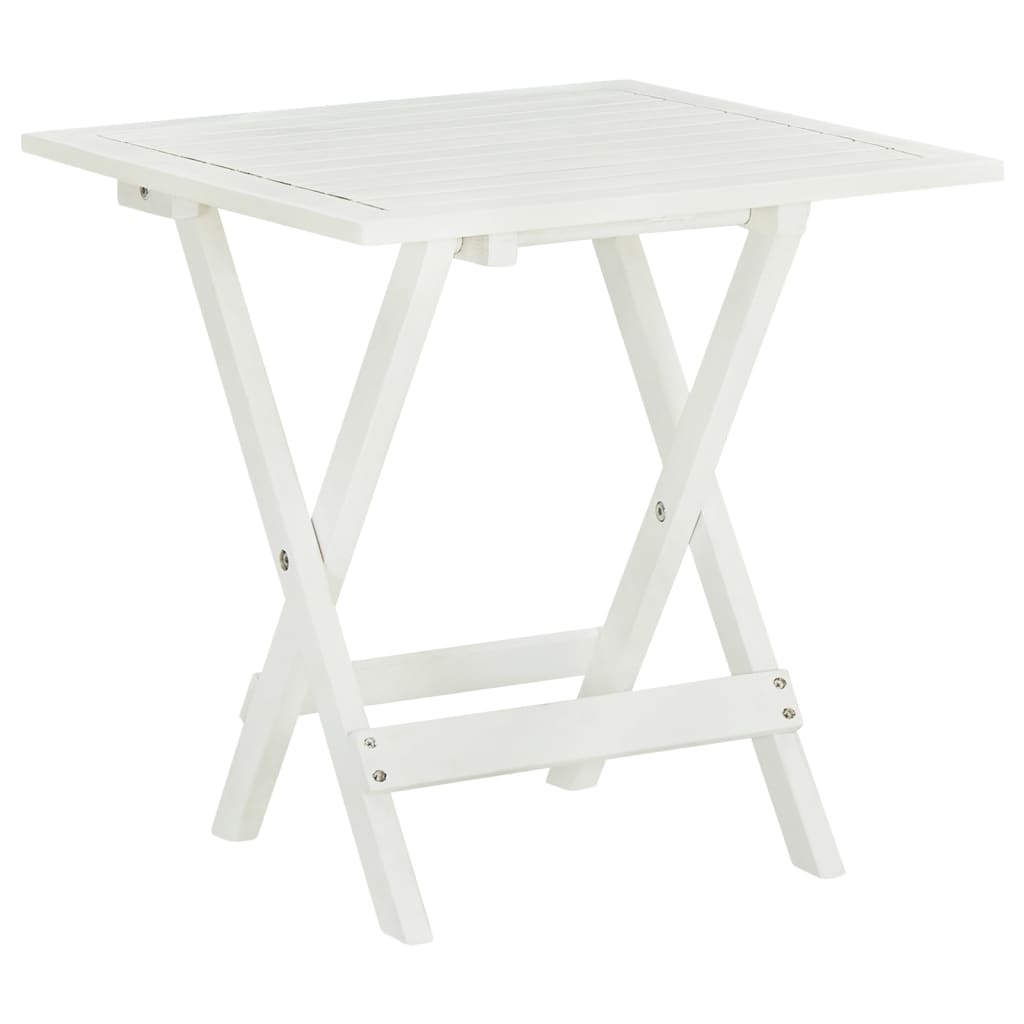 Bistro Table White 46x46x47 cm Solid Acacia Wood