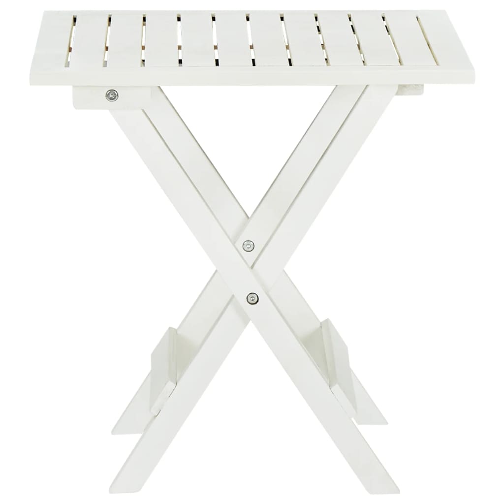 Bistro Table White 46x46x47 cm Solid Acacia Wood