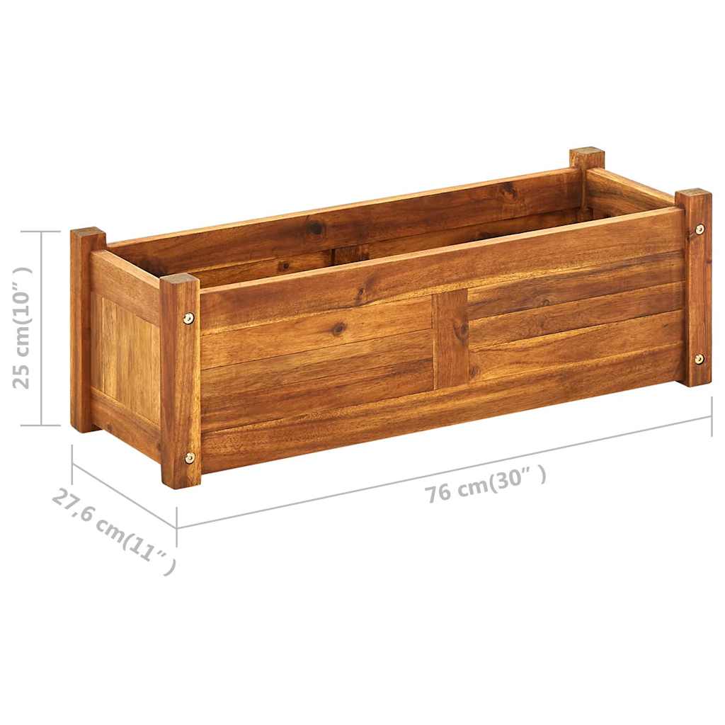 Garden Raised Bed Acacia Wood 76x27.6x25 cm