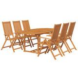 7 Piece Outdoor Dining Set Solid Acacia Wood