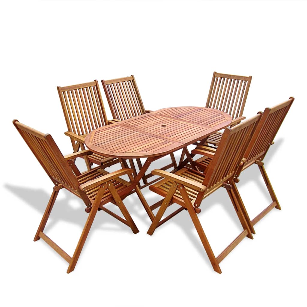 7 Piece Outdoor Dining Set Solid Acacia Wood