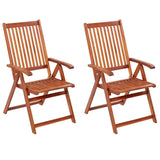 Folding Garden Chairs 2 pcs Solid Acacia Wood Brown