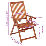 Folding Garden Chairs 2 pcs Solid Acacia Wood Brown