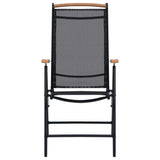 Folding Garden Chairs 2 pcs Aluminium and Textilene Black