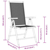 Folding Garden Chairs 4 pcs Aluminium and Textilene Black