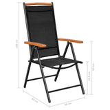 Folding Garden Chairs 4 pcs Aluminium and Textilene Black