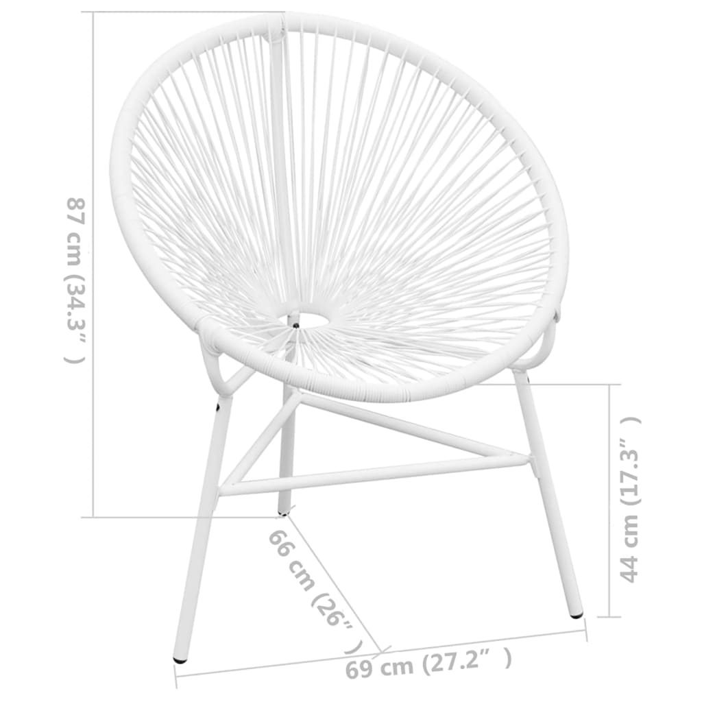 Garden String Moon Chair Poly Rattan White