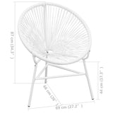 Garden String Moon Chair Poly Rattan White