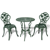 3 Piece Bistro Set Cast Aluminium Green