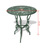 3 Piece Bistro Set Cast Aluminium Green